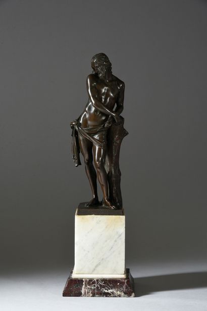 François DUQUESNOY (1594 - 1643) d'après 
Christ aux liens
Bronze with light brown...