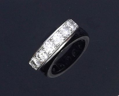 null Alliance américaine en platine 950e, sertie de diamants de taille brillant (...