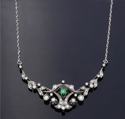 Necklace in white gold 585e with forçât mesh...