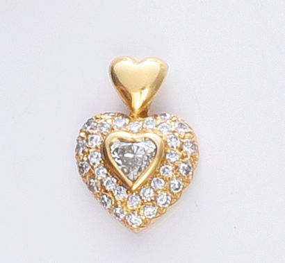 Heart-shaped pendant in yellow gold 750e,...