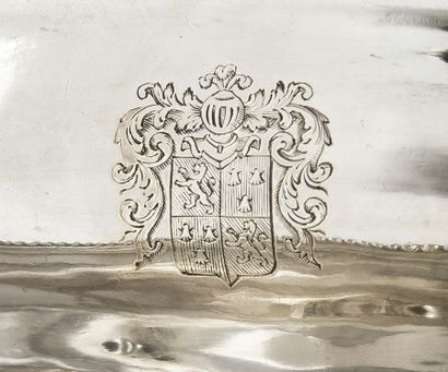 null Sauceboat with adhering tray in silver 925e, in the style of the XVIIth century...