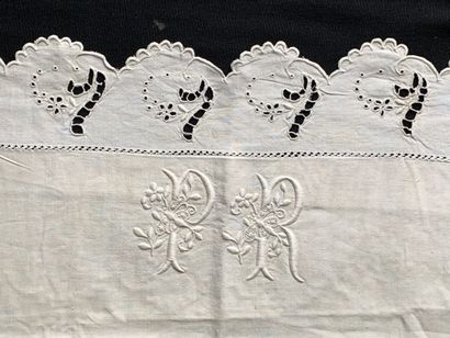 null Gathering of pairs of pillowcases and embroidered pillowcases, late nineteenth...