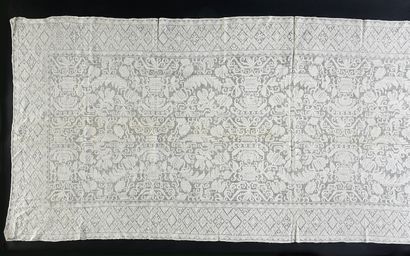 null Large panel, Buratto, 19th century ?
Buratto of an extreme finesse embroidered...