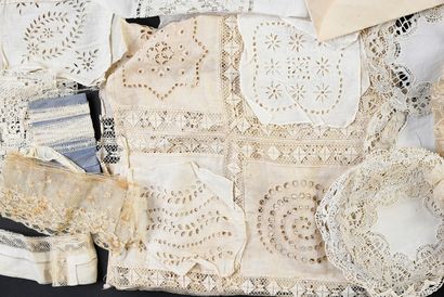 null Important meeting of lace and embroidery, late nineteenth and early twentieth...