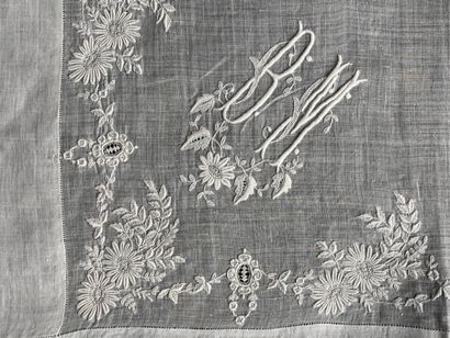 null Four embroidered handkerchiefs, 2nd half of the 19th century.
In hand linen...