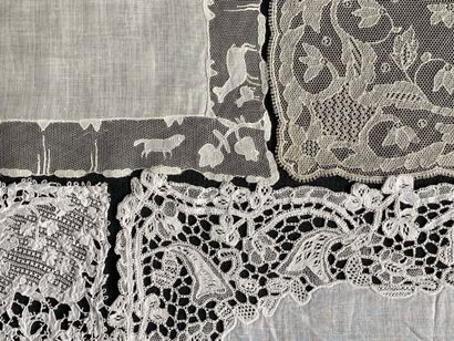 null Five lace handkerchiefs, needle, Belgium, 1st half of the twentieth century.
Four...