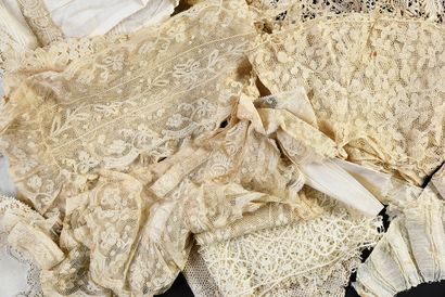 null Important meeting of lace and embroidery, late nineteenth and early twentieth...