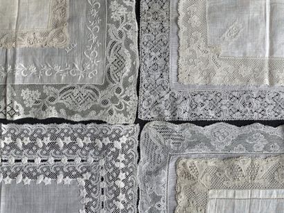 null Seven handkerchiefs and pouches, bobbin lace, Belgium, 1st half of the twentieth...