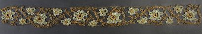 null Rare metallic border, silk and chenille silk, spindles, Italy, second half of...