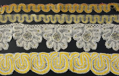 null Facing and borders, embroidery and lace, Central Europe, end of the 19th and...