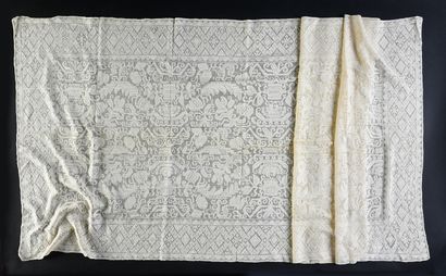 null Large panel, Buratto, 19th century ?
Buratto of an extreme finesse embroidered...