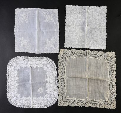 null Embroidered handkerchiefs and Stitch of Gauze, early twentieth century.
Two...