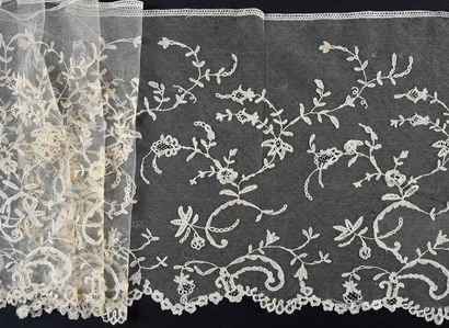 null Three large ruffles in application of England, 2nd half of the 19th century.
One...