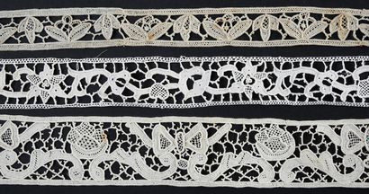 null Seven long lace of Venice, needle, 1st half of the XXth century.
In cotton of...