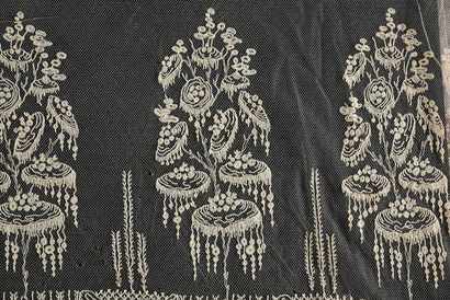 null Borders, embroidered tulle, 19th and 20th century.
Two large borders, one with...