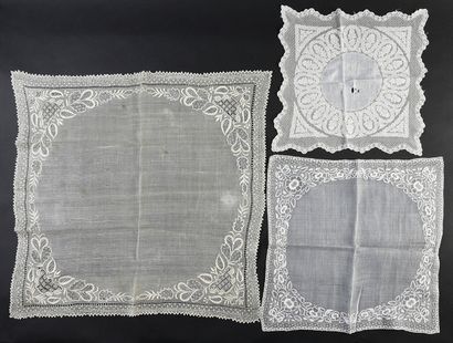 null Three embroidered handkerchiefs, Philippines, 19th century.
In finely woven...