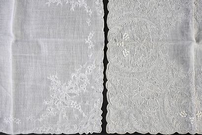 null Embroidered handkerchiefs and Stitch of Gauze, early twentieth century.
Two...