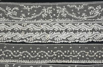 null Ten borders in Argentan and Alençon lace, needlepoint, France, 2nd half of the...