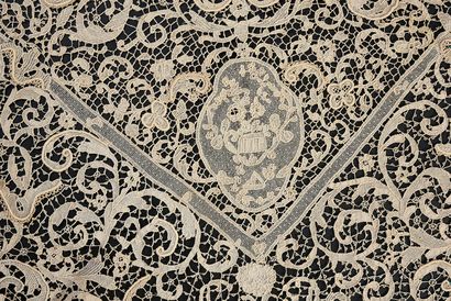 null Centerpiece in lace of Venice and Burano, needlework, Italy, 1st half of the...
