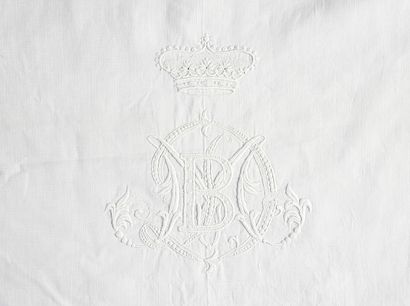  Embroidered pillowcase, closed crown, 1st half of the twentieth century. In fine...