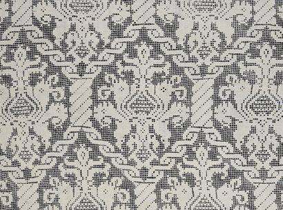 null Panel in embroidered net, 16th or 17th century.
In ivory-colored linen thread,...
