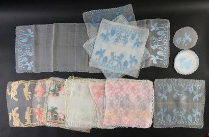 Set of organza placemats, 20th century.
A...