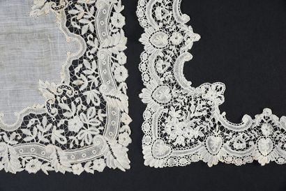 null Handkerchiefs in bobbin lace, late nineteenth early twentieth century.
Two handkerchiefs...
