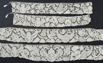 null Engageante and borders in needle lace, circa 1720-30.
An engageante and three...