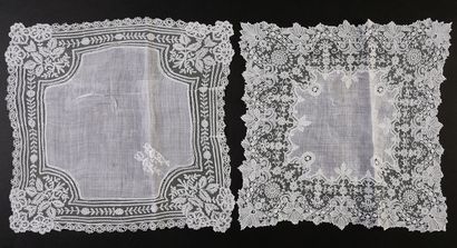 null Two handkerchiefs, Stitch of Gauze and application of England, 2nd half of the...