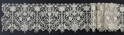 null Needlepoint lace border, late 19th century.
Punto in Aria type, decorated in...