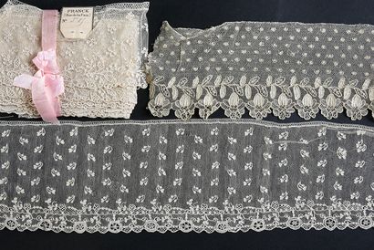  Borders in Alençon, needlework, France, 18th and 19th century. Six different models...