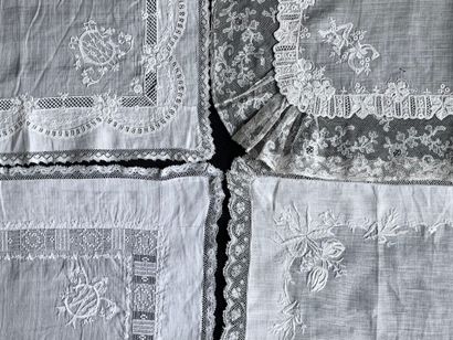 null Four embroidered handkerchiefs, late nineteenth and early twentieth century.
In...