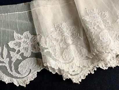 null Three borders, in lace application, 2nd half of the 19th century.
Application...