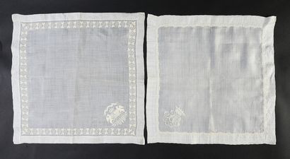 null 
Wedding handkerchief with the coat of arms, ducal crown, late 19th century.



In...