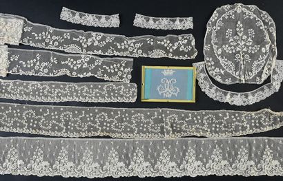 null Needle lace, Alençon and Point de Gaze, XVIIIth and XIXth century.
Ruffles and...