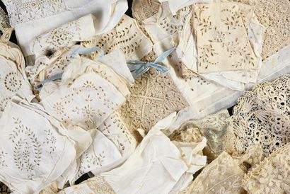 null Important meeting of lace and embroidery, late nineteenth and early twentieth...