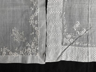 null Four embroidered handkerchiefs, 2nd half of the 19th century.
In hand linen...