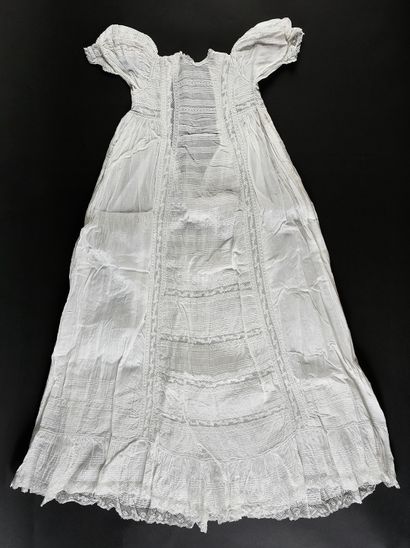 null Long christening gown, late nineteenth century.
Baptismal dress in hand-spun...