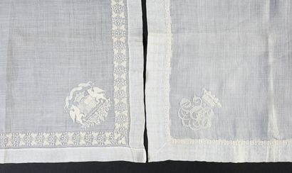  Wedding handkerchief with the coat of arms,...