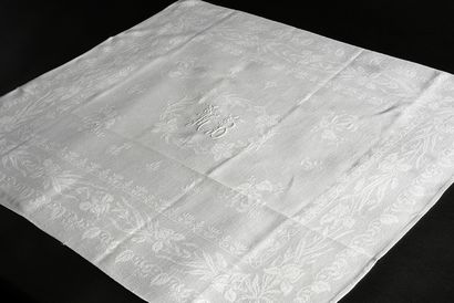 null Three suites of damask napkins, 2nd half of the XIXth century.
In linen and...