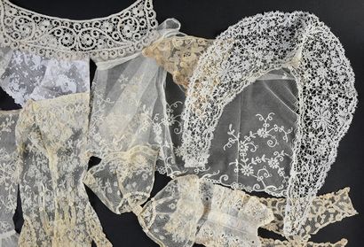 null Important meeting of accessories of the feminine costume in lace, 2nd half of...