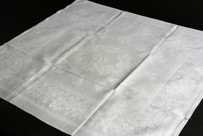 null Three suites of damask napkins, 2nd half of the XIXth century.
In linen and...