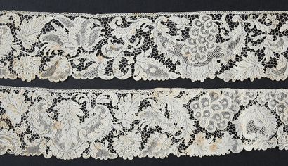 null Engageante and borders in needle lace, circa 1720-30.
An engageante and three...