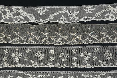 null Ten borders in Argentan and Alençon lace, needlepoint, France, 2nd half of the...