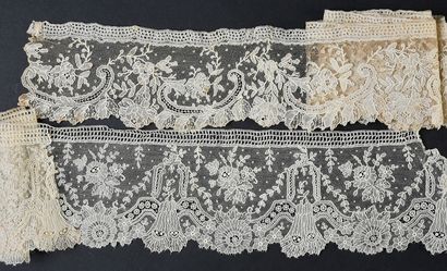 null Five ruffles, Gauze stitch and application, Belgium, 2nd half of the 19th century.
Four...