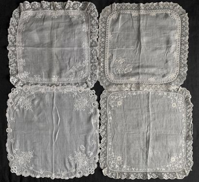 null Four embroidered handkerchiefs, 2nd half of the nineteenth century.
In linen...