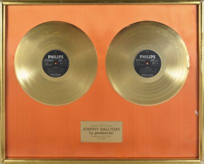  JOHNNY HALLYDAY (1943/2017): Singer and actor. 1 double gold record France "Le Pénitencier"...