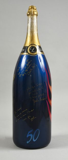 null JOHNNY HALLYDAY (1943/2017): 1 bouteille Salmanazar de champagne Lanson (équivalent...