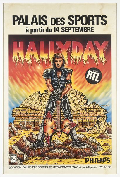 null JOHNNY HALLYDAY (1943/2017): 1 affiche originale de Johnny Hallyday éditée par...