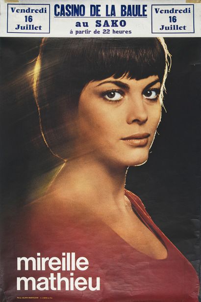null MIREILLE MATHIEU (1946): singer. 1 original poster dedicated to announce her...
